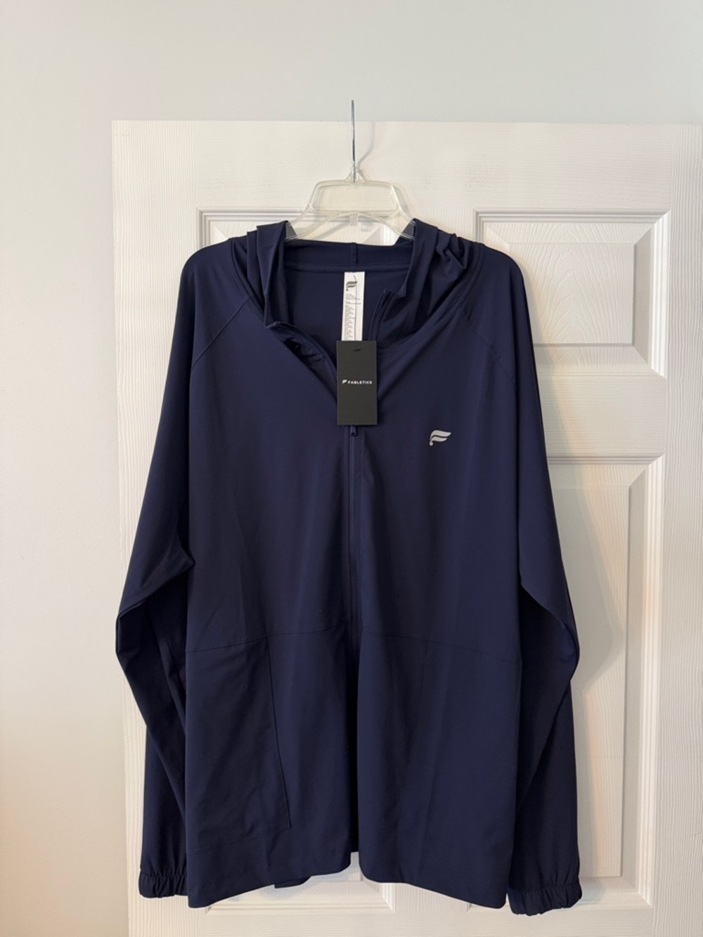 Fabletics Navy Hooded Active Zip Jacket size 2X brand new length 30”